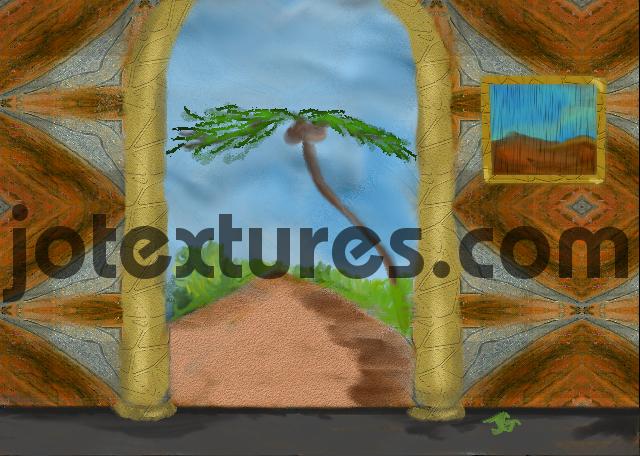 Product picture Beautiful interior tropical scene digital illustration jotex