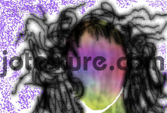 Product picture Frizzy Rainbow Girl Abstract digital painting portrait